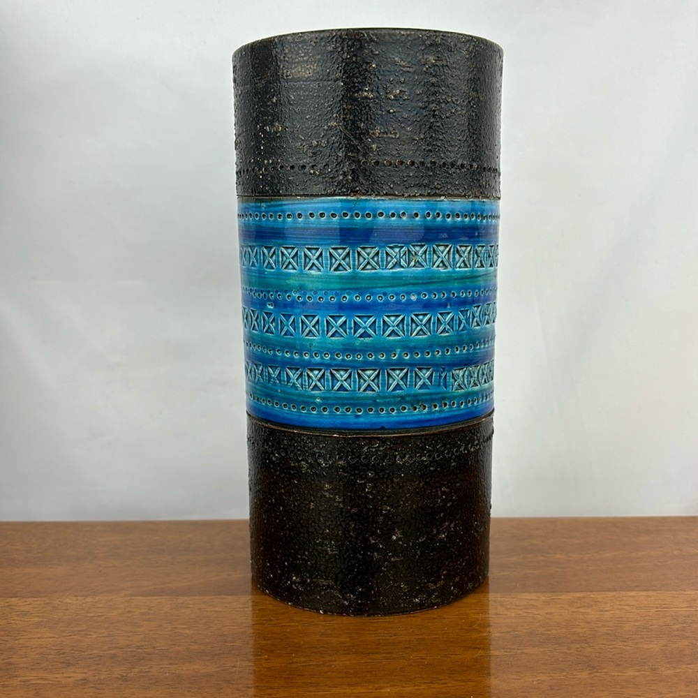 Vintage mid century modern Bitossi Rimini blue Italian art pottery